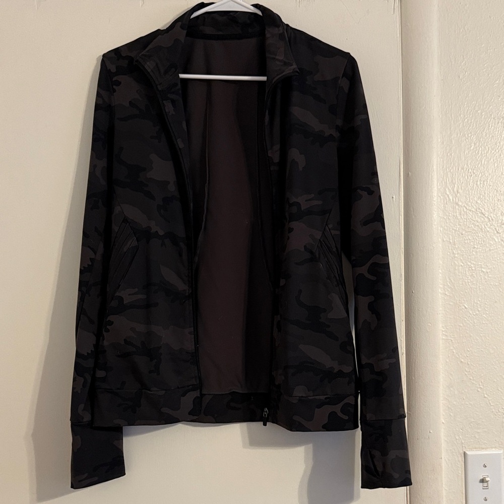 Women's Black Camo Bomber Jacket
